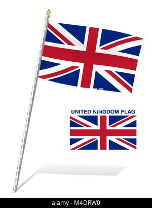 Großbritannien Flagge auf weißem Hintergrund Stock Vektor