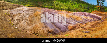 Farbige Erde. Mauritius. Panorama Stockfoto