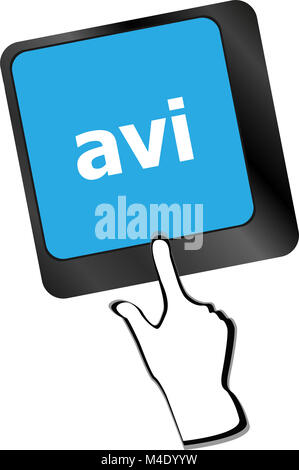 Closeup Avi Schlüssels in eine moderne Tastatur-Tasten Stockfoto