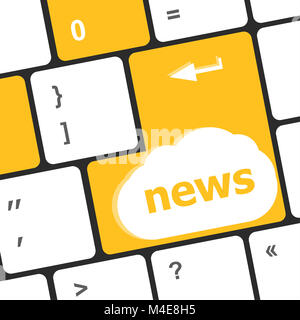 Nachrichten-Text auf einer Schaltfläche Tastaturtasten Stockfoto