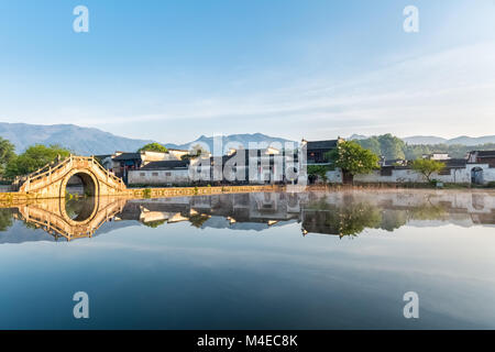 Chinesische alte Dörfer in den frühen Morgenstunden Stockfoto