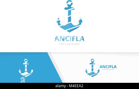 Vektor anchor logo Kombination. Marine und nautischen Symbol oder Icon. Einzigartige marine Logo Design Template. Stock Vektor