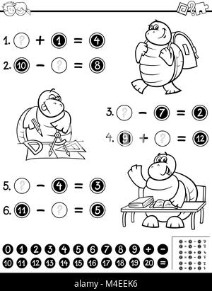 Pädagogische Arbeitsblatt Färbung Seite Stockfoto