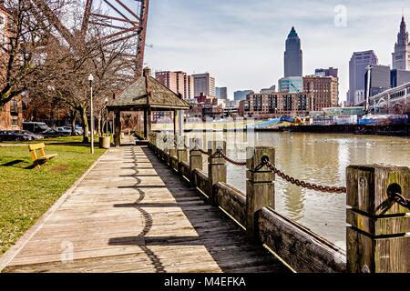 Cleveland Ohio Stadtbild Blick und Umgebung Stockfoto