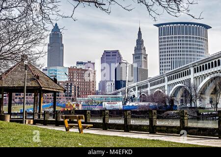 Cleveland Ohio Stadtbild Blick und Umgebung Stockfoto