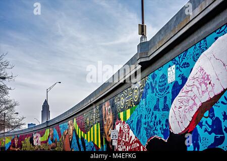 Cleveland Ohio Stadtbild Blick und Umgebung Stockfoto