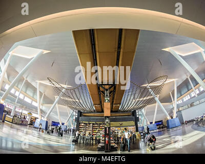Trveling Szenen an einem amerikanischen Flughafen Stockfoto