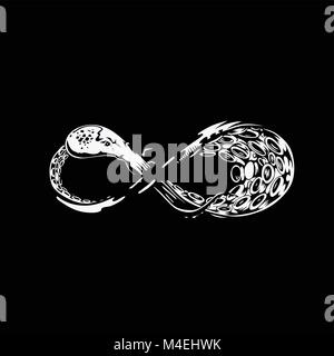 Pixel art Design des Infinity logo Vector Illustration. Stock Vektor