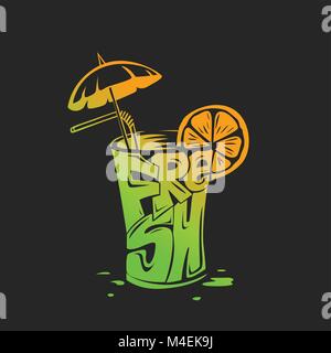 Glas Saft Vector Illustration. Stock Vektor