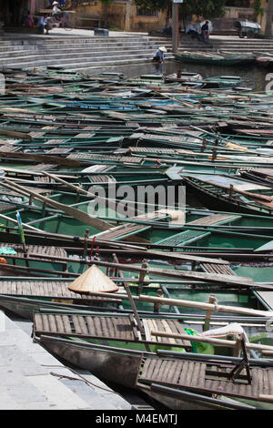 Boote am Mekong Delta Stockfoto