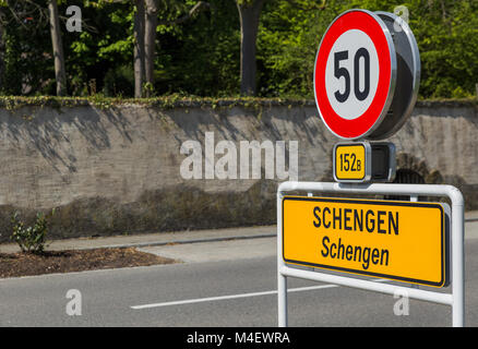 Anmelden Schengen Luxemburg Stockfoto