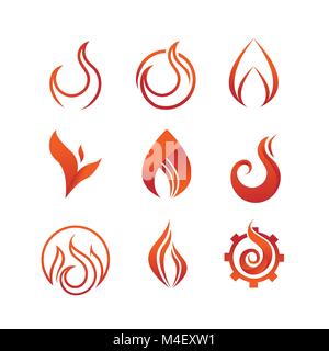 Flamme und Feuer Symbol Vektor Illustration Graphic Design. Stock Vektor