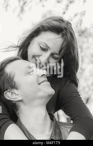 Love Story. Schwarz und Weiß. Stockfoto