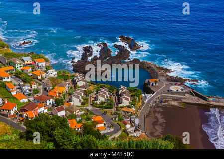 Dorf Seixal in Madeira Portugal Stockfoto