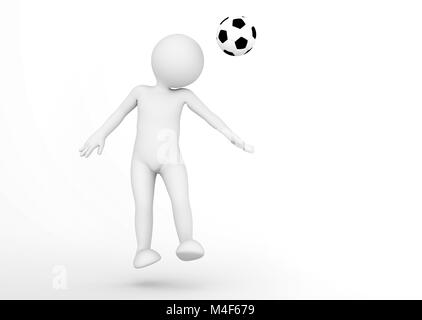 Toon mann Fussball Spieler Position die Kugel. Fußball-Konzept. Stockfoto