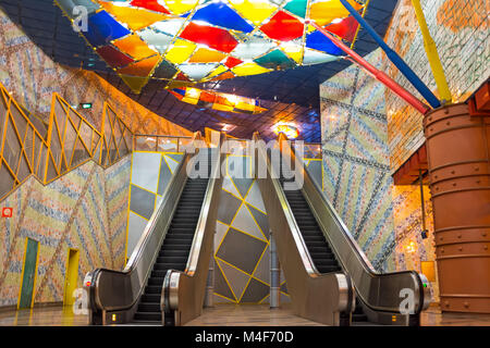 Olaias u-Bahnstation in Lissabon Portugal Stockfoto