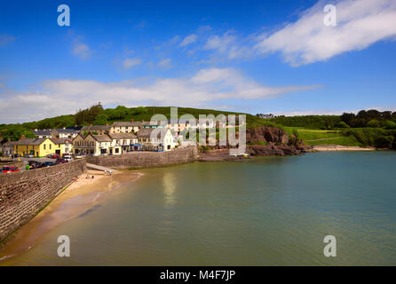 The Strand Hotel und Strand in Dunmore East, County Waterford, Irland Stockfoto