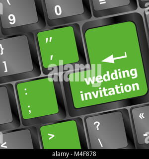 Hochzeit Einladung Wort-Taste auf der Tastatur drücken Stockfoto