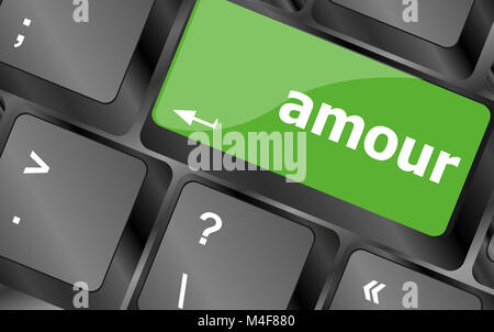 Computer-Tastatur mit Amour Wort auf enter-Taste Stockfoto