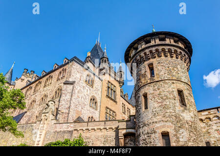 Das Schloss Wernigerode im Harz Stockfoto