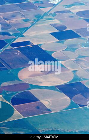 Luftaufnahme von landwirtschaftlichen Flächen Getreidefelder in den usa Stockfoto