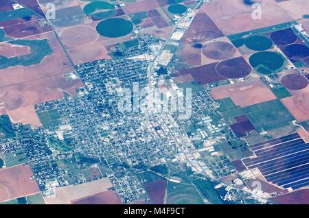Luftaufnahme von landwirtschaftlichen Flächen Getreidefelder in den usa Stockfoto