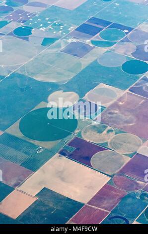 Luftaufnahme von landwirtschaftlichen Flächen Getreidefelder in den usa Stockfoto