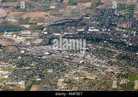 Luftaufnahme von landwirtschaftlichen Flächen Getreidefelder in den usa Stockfoto