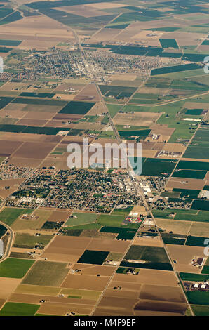 Luftaufnahme von landwirtschaftlichen Flächen Getreidefelder in den usa Stockfoto