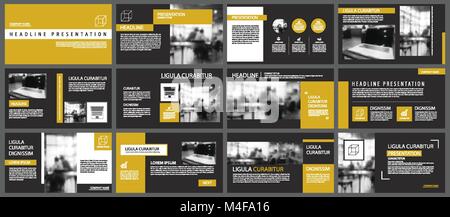 Schwarzes Gold Präsentation Vorlagen und Infografiken Elemente Hintergrund. Verwenden Sie für Business Jahresbericht, Flyer, Corporate Marketing, Merkblatt, advertisi Stock Vektor