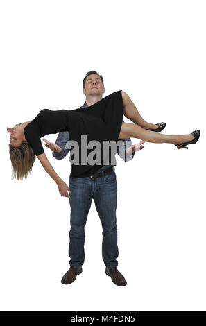 Mann eine Frau schwebend Stockfoto
