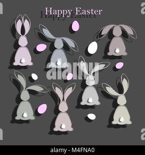 Frohe Ostern bunte Postkarte Hintergrund. Stock Vektor