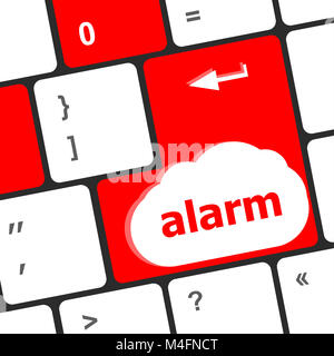 Alarm-Taste auf einer Computertastatur schwarz Stockfoto