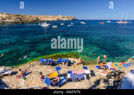 Italien, Sizilien, Lampedusa Insel Cala Creta Stockfoto