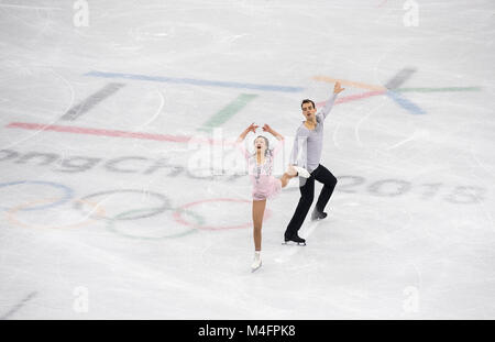 Annika HOCKE/Ruben BLOMMAERT, Deutschland, Aktion, Eiskunstlaufen Paare Kuer am 15.02.2018 Olympische Winterspiele 2018, vom 09.02. - 25.02.2018 in PyeongChang/Suedkorea. | Verwendung weltweit Stockfoto