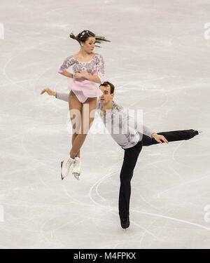 Annika HOCKE/Ruben BLOMMAERT, Deutschland, Aktion, Eiskunstlaufen Paare Kuer am 15.02.2018 Olympische Winterspiele 2018, vom 09.02. - 25.02.2018 in PyeongChang/Suedkorea. | Verwendung weltweit Stockfoto