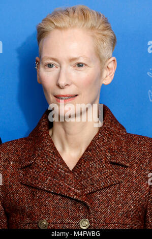 Tilda Swinton während der "Isle of Dogs" fotoshooting an der 68. Internationalen Filmfestspiele Berlin/Berlinale 2018 im Hotel Grand Hyatt am 15. Februar in Berlin, Deutschland. Stockfoto