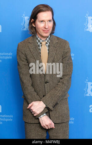 Wes Anderson während der "Isle of Dogs" fotoshooting an der 68. Internationalen Filmfestspiele Berlin/Berlinale 2018 im Hotel Grand Hyatt am 15. Februar in Berlin, Deutschland. Stockfoto