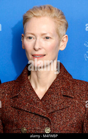 Tilda Swinton während der "Isle of Dogs" fotoshooting an der 68. Internationalen Filmfestspiele Berlin/Berlinale 2018 im Hotel Grand Hyatt am 15. Februar in Berlin, Deutschland. Stockfoto