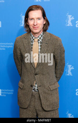 Wes Anderson während der "Isle of Dogs" fotoshooting an der 68. Internationalen Filmfestspiele Berlin/Berlinale 2018 im Hotel Grand Hyatt am 15. Februar in Berlin, Deutschland. Stockfoto