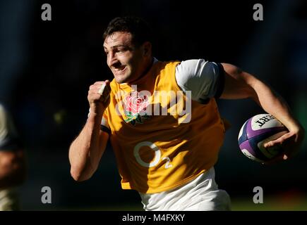 Twickenham, London, UK. 16. Februar 2018. Jonny kann während einer England Rugby Offenen Training bei Twickenham Stadium. Credit: Paul Harding/Alamy leben Nachrichten Stockfoto