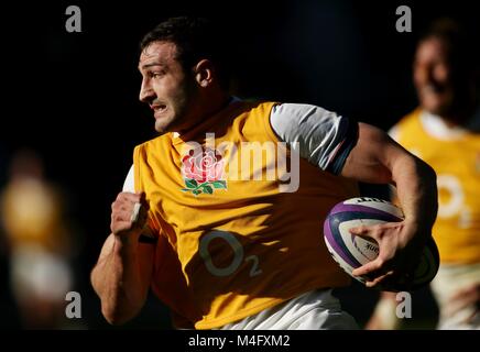 Twickenham, London, UK. 16. Februar 2018. Jonny kann von England während einer England Rugby Offenen Training bei Twickenham Stadium. Credit: Paul Harding/Alamy leben Nachrichten Stockfoto