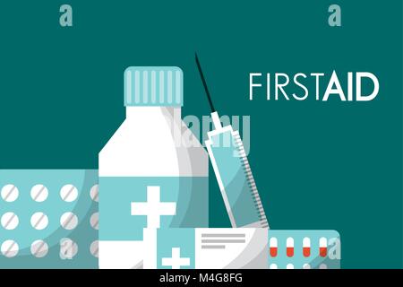 First Aid Kit Medical Health Stock Vektor