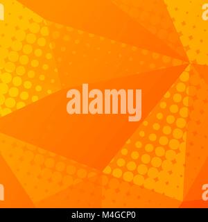 Abstrakte orange Sommer Hintergrund, Polygon- und Halbtoneinstellungen Wirkung Stock Vektor