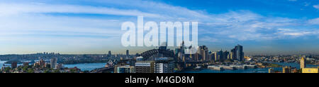 Sydney Hafen panorama Blick von North Sydney, New South Wales, Australien Stockfoto