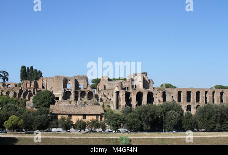 Palatin Hügel Palastruine, Circus Maximus, Rom, Italien. Stockfoto