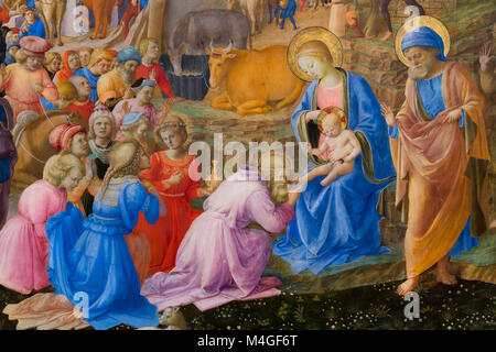 Detail, die Anbetung der Könige, Fra Angelico, Fra Filippo Lippi, ca. 1440-1460, National Gallery, Washington DC, USA, Nordamerika Stockfoto