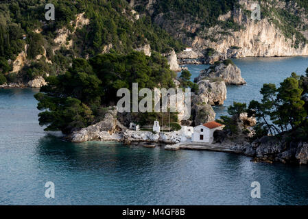 Die kleine Insel Panagia in Parga, Griechenland Stockfoto