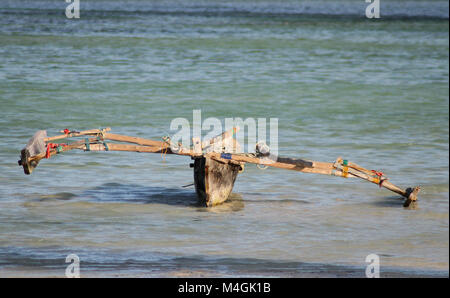 Dhau am Strand, Kiwengwa Beach, Sansibar, Tansania Stockfoto