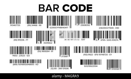 Bar Code Set Vektor. UPC-Barcodes. Universal Product Code. Markt Marke. Isolierte Abbildung Stock Vektor